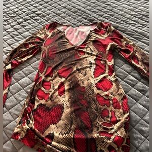 Red cheetah top/blouse